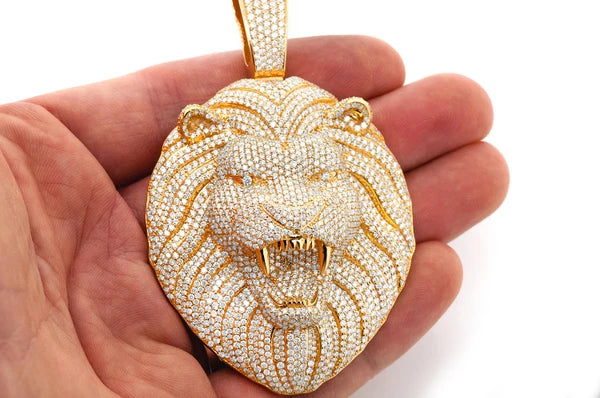Erkals Jewellers Walking Lion Pendant 18K Gold Diamond 15.00ctw