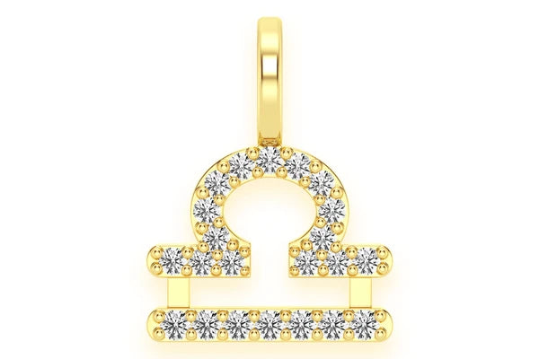 Erkals Jewellers Libra Zodiac Diamond Pendant 18K Gold 0.10ctw