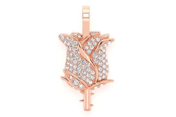 Erkals Jewellers Rose Flower Diamond Pendant 18K Gold 0.33ctw