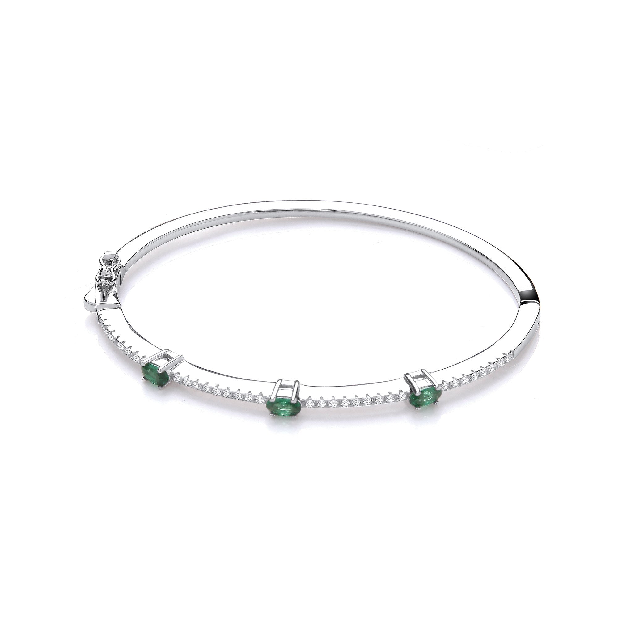 Green & Clear CZs Ladies J-Jaz Bangle