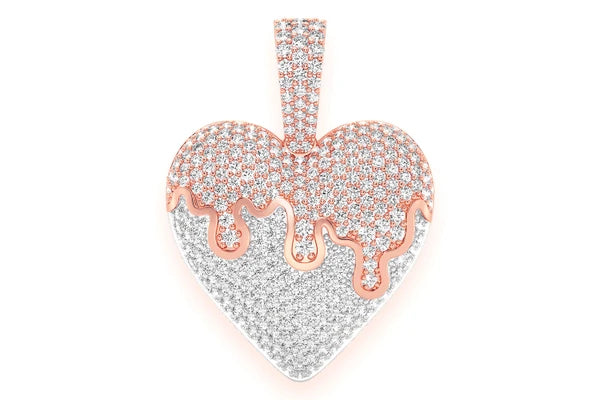 Erkals Jewellers Dripping Heart Pendant 18K Gold Diamond 1.25ctw