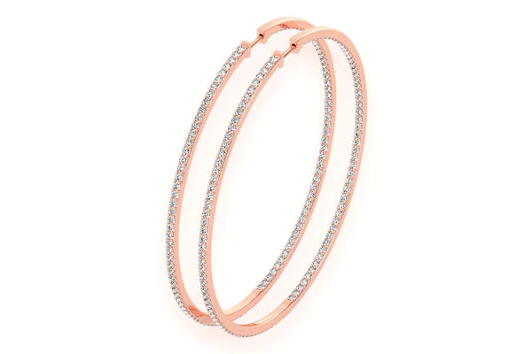 Erkals Jewellers 3-Inch Inside Out Hoop Earrings 18K Gold 6.25ctw