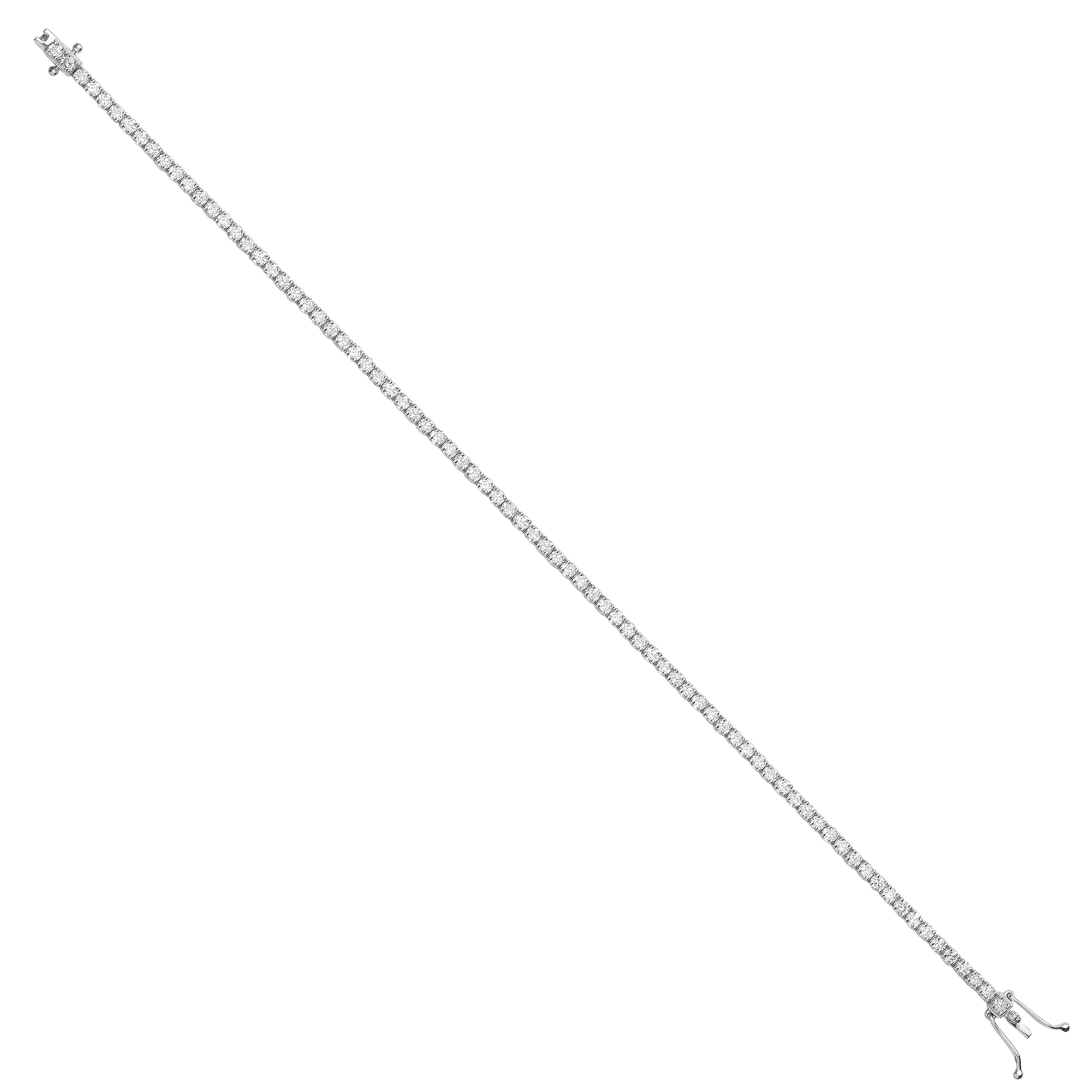 18ct White 4 claws 3.00ct Diamond Tennis Bracelet