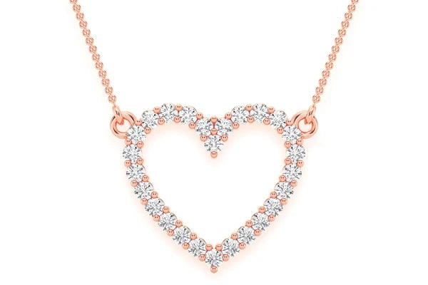 Erkals Jewellers Open Heart Pendant 18K Gold Diamond 0.35ctw