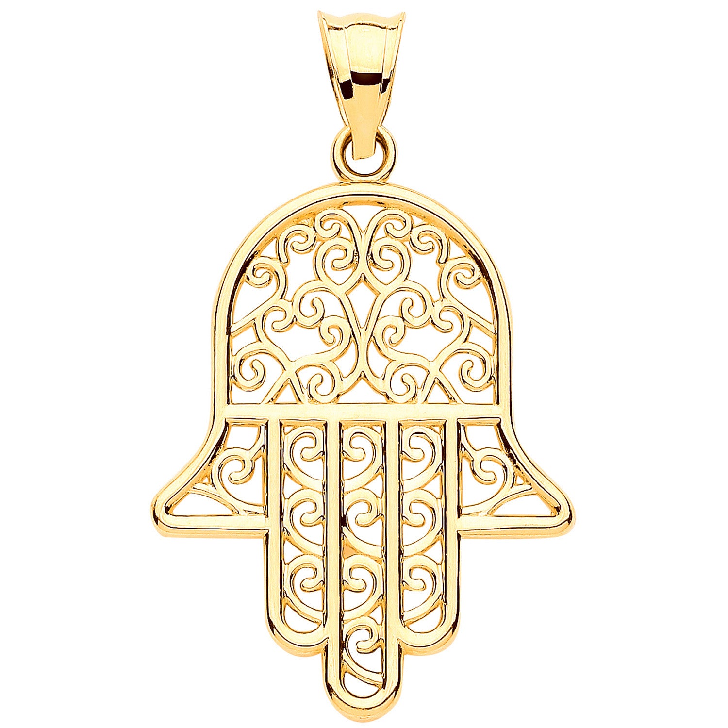 Y/G Filigree Hamsa Pendant