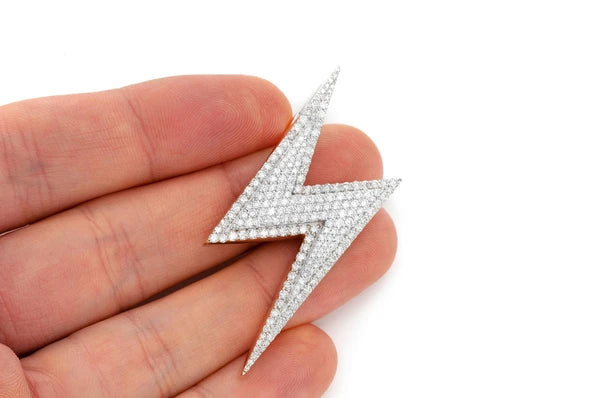 Erkals Jewellers Lightning Bolt Pendant 18K Gold Diamond 2.75ctw