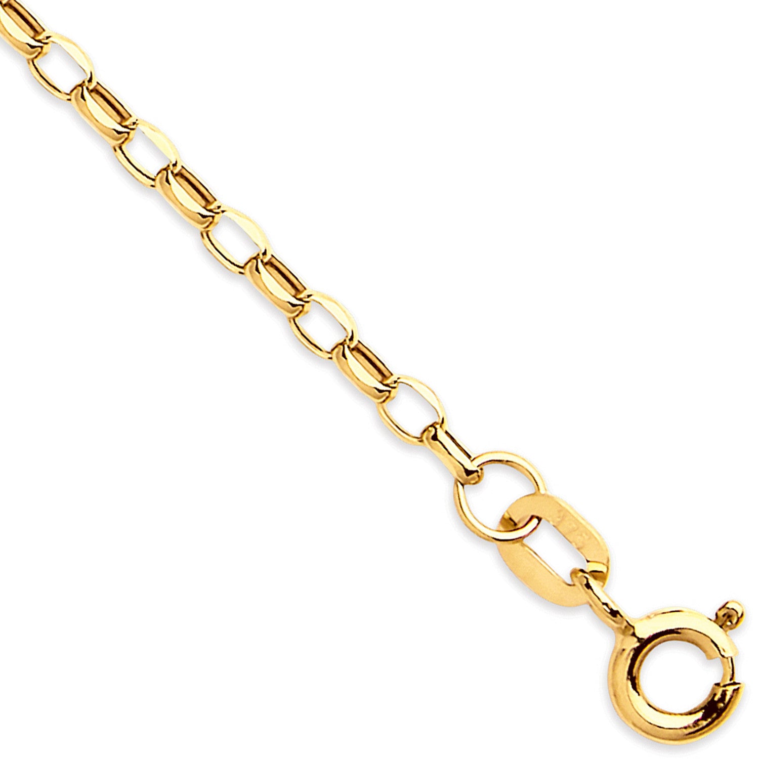 Y/G 2.2mm Hollow Diamond Cut Belcher Chain