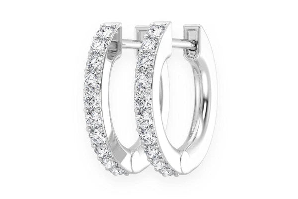 Erkals Jewellers One Row Huggie Hoop Earrings 18K Gold 0.15ctw