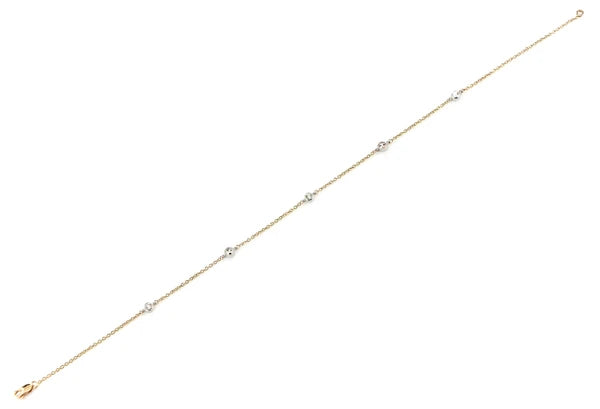 Erkals Jewellers Bead Bezel Diamond Station Bracelet 18K Gold 0.10ctw