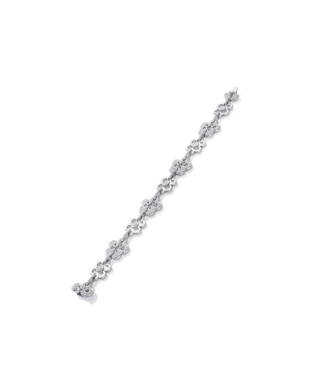 Large White Gold Diamond Bracelet