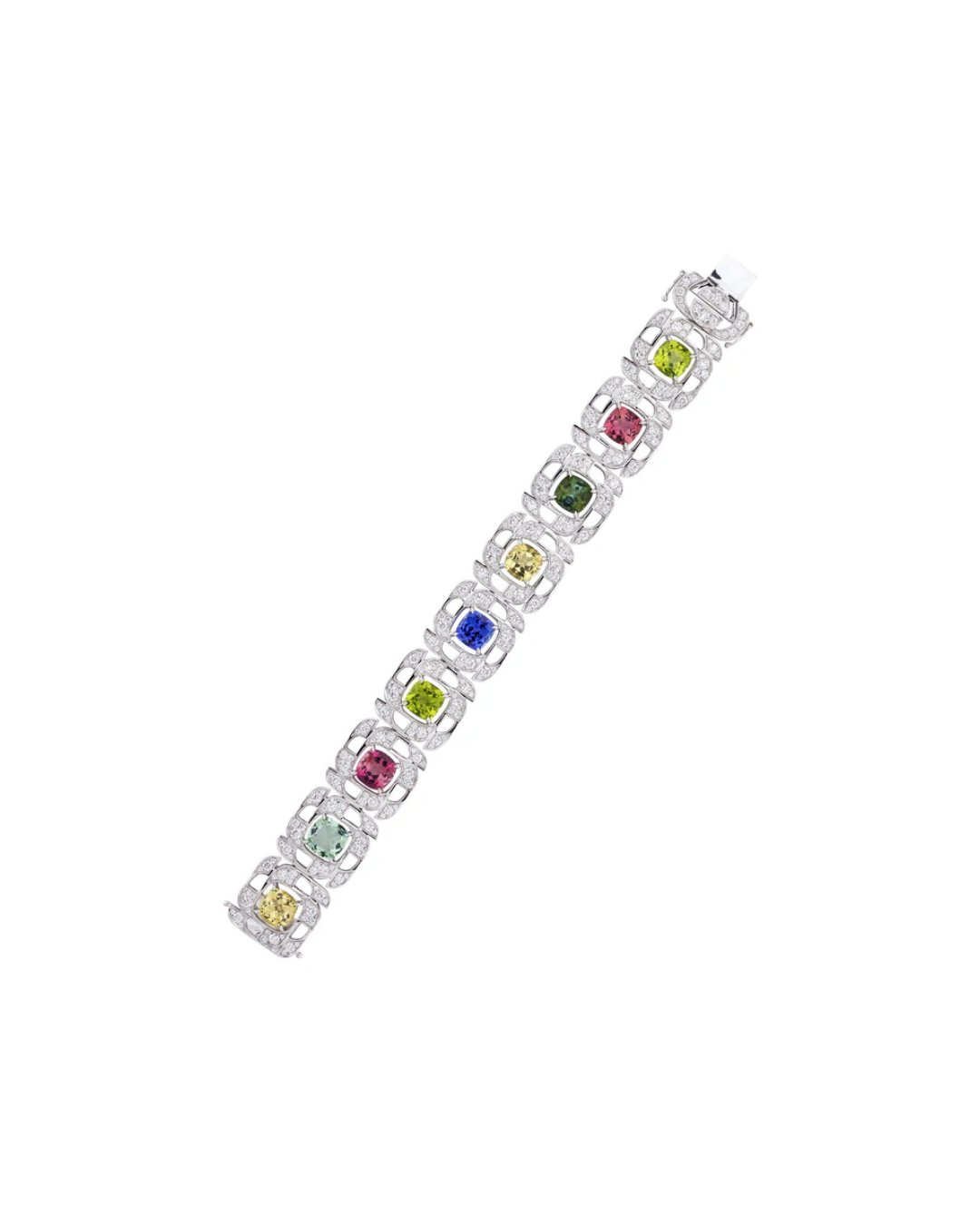 Prism Multi-Gem Diamond White Gold Bracelet