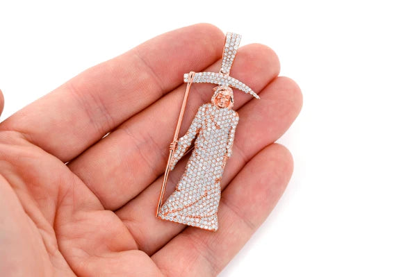 Erkals Jewellers Grim Reaper Pendant 18K Gold Diamond 4.50ctw