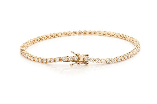 Erkals Jewellers 3pt Prong Set Diamond Tennis Bracelet 18K Gold 2.50ctw