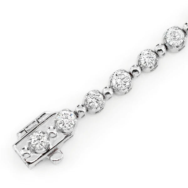 Erkals Jewellers Beaded Crown Link Diamond Bracelet 18K Gold 1.70ctw