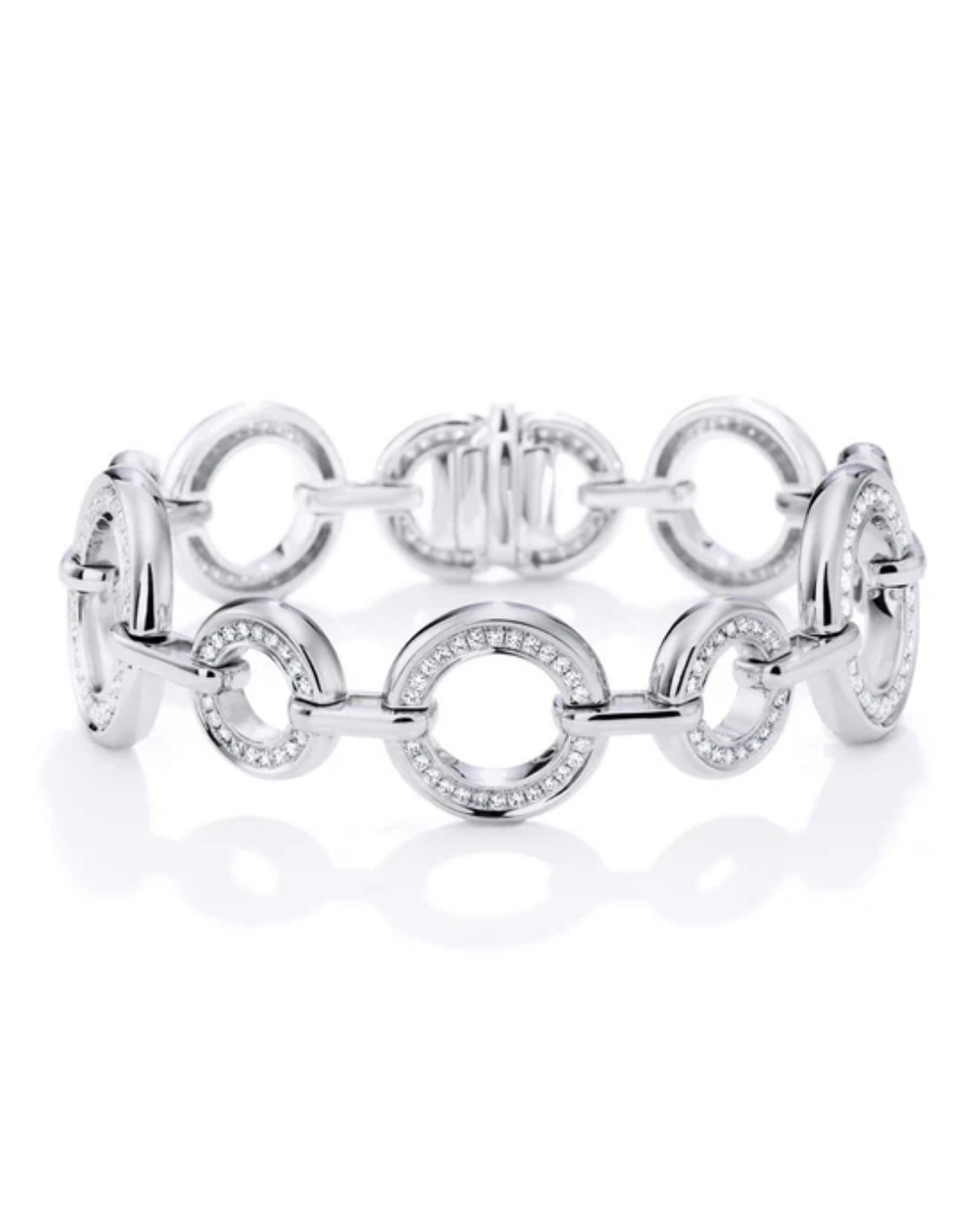 Roulette Medium White Gold Diamond Bracelet