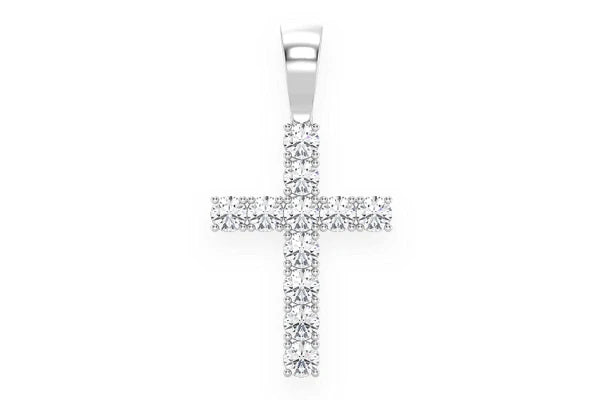 Erkals Jewellers Solitaire Cross Pendant 18K Gold Diamond 1.00ctw