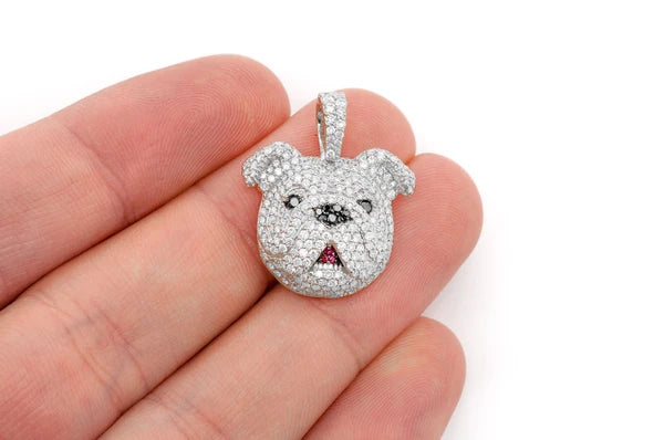 Erkals Jewellers Bulldog Pendant 18K Gold Diamond 1.55ctw