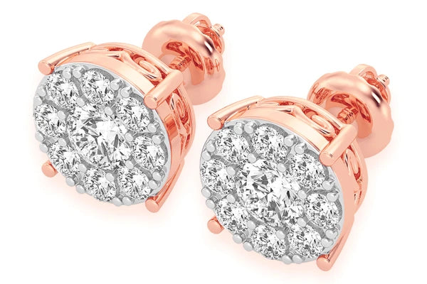 Erkals Jewellers Mosaic Stud Earrings 18K Gold 2.00ctw