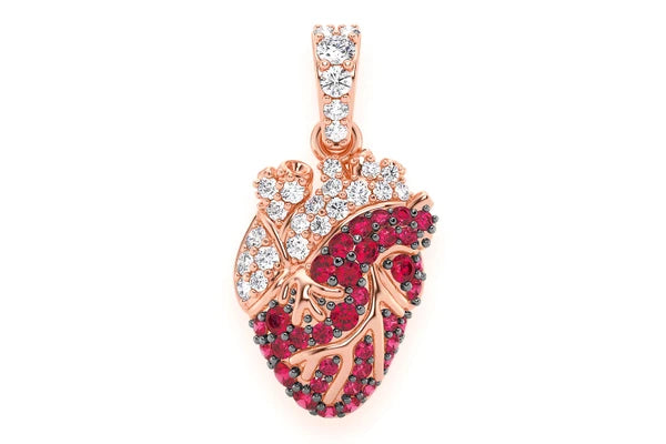 Erkals Jewellers Ruby Human Heart Pendant 18K Gold 0.40ctw