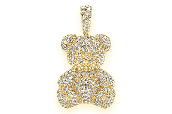Erkals Jewellers Teddy Bear Pendant 18K Gold Diamond 2.65ctw