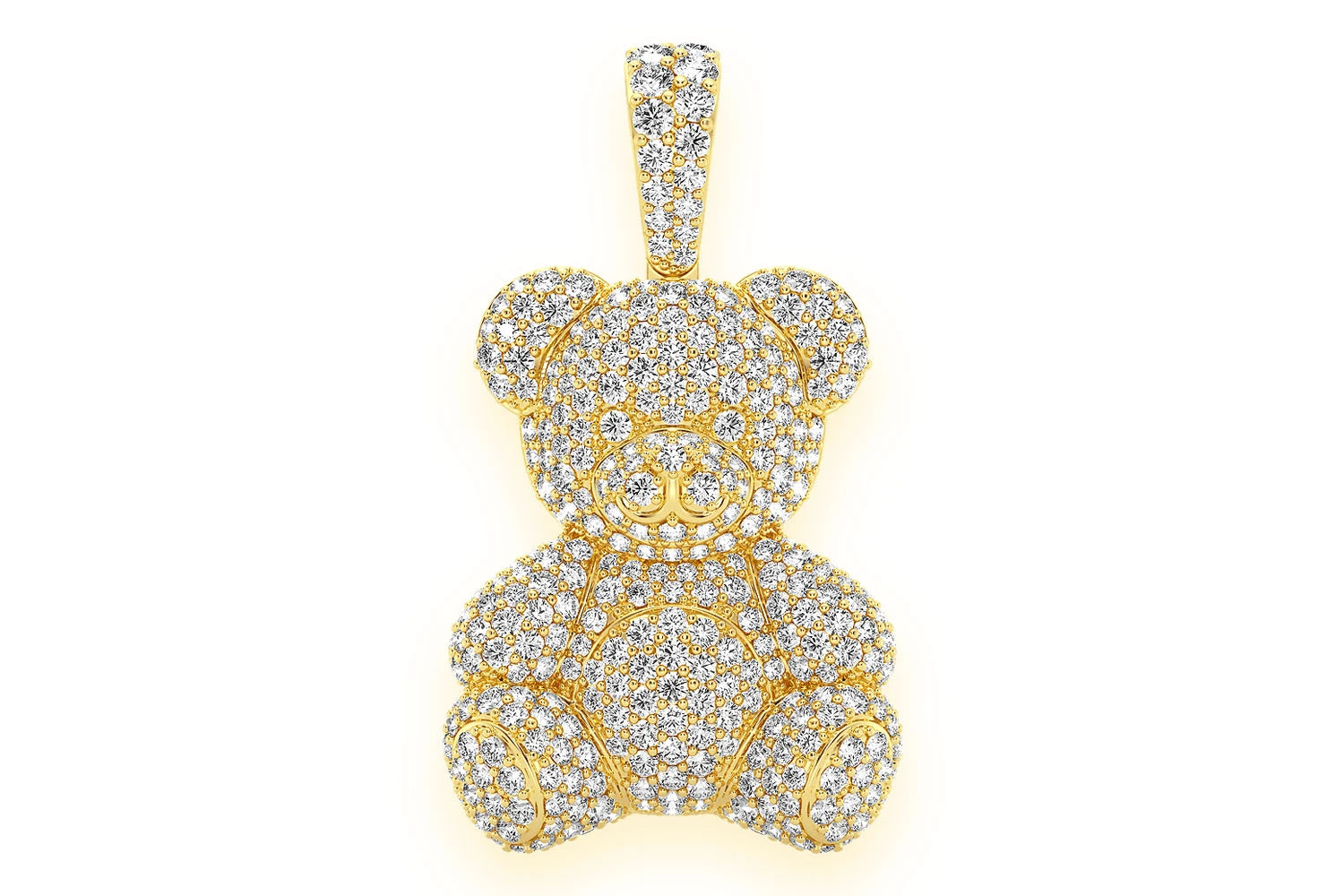 Erkals Jewellers Teddy Bear Pendant 18K Gold Diamond 2.65ctw