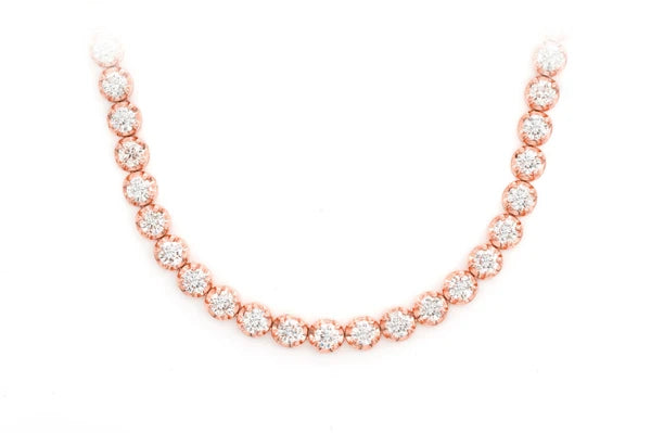 Erkals Jewellers 12pt Crown Set Diamond Tennis Necklace 18K Gold 14.00ctw