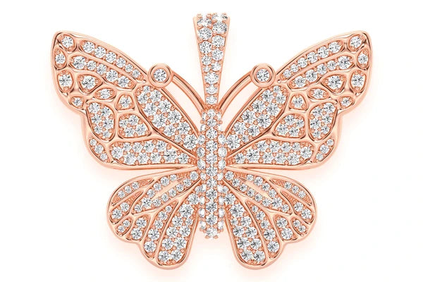 Erkals Jewellers Butterfly Pendant 18K Gold Diamond 2.00ctw