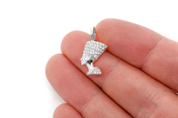 Erkals Jewellers Nefertiti Egyptian Queen Pendant 18K Gold Diamond 0.25ctw