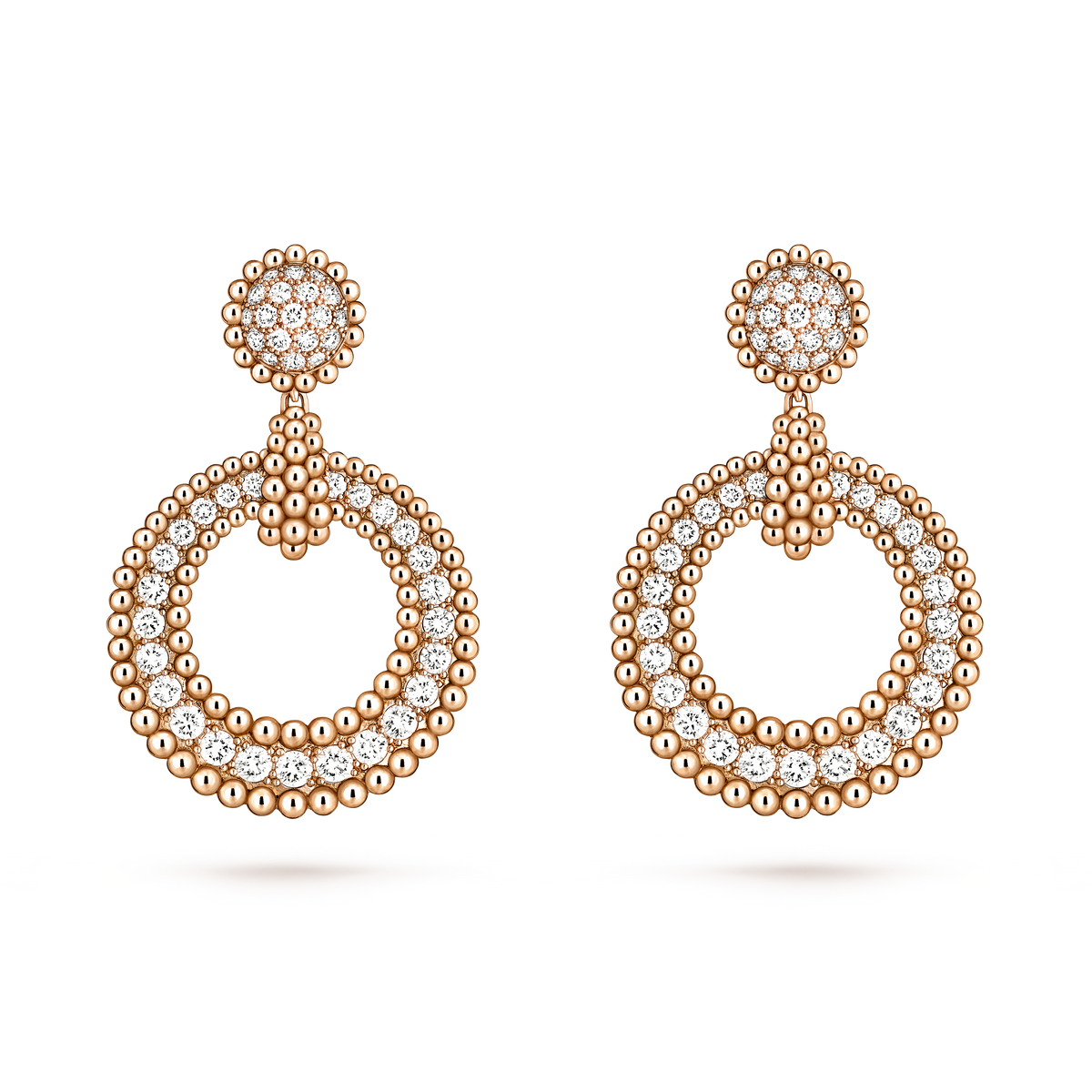 Van Cleef & Arpels Perlée Diamonds Earrings 18K Rose Gold