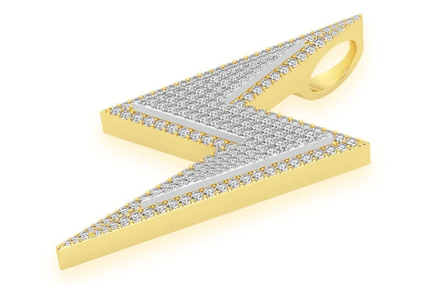 Erkals Jewellers Lightning Bolt Pendant 18K Gold Diamond 2.75ctw