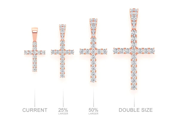 Erkals Jewellers Miracle Set Cross Pendant 18K Gold Diamond 0.15ctw