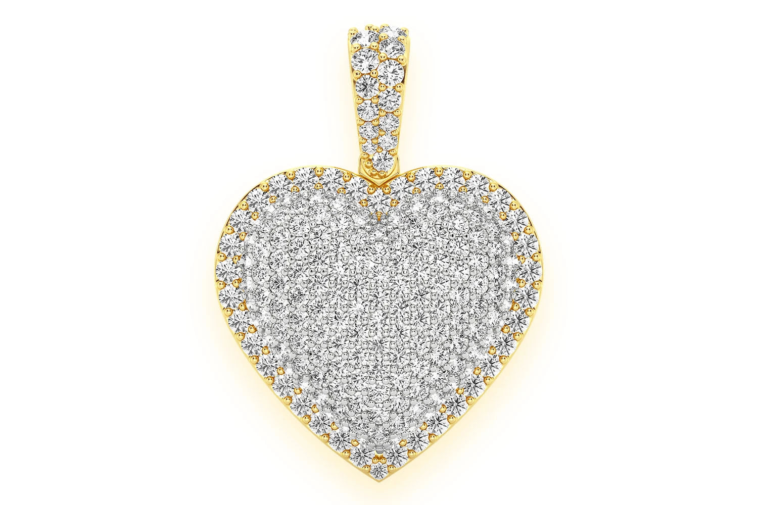 Erkals Jewellers Bubbly Border Heart Pendant 18K Gold Diamond 2.00ctw