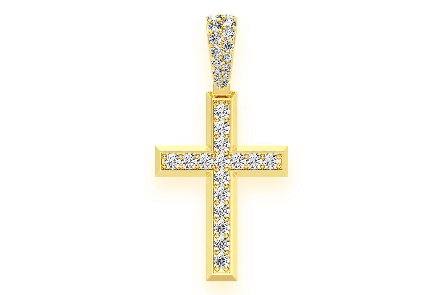 Erkals Jewellers Angled Cross Pendant 18K Gold Diamond 1.15ctw