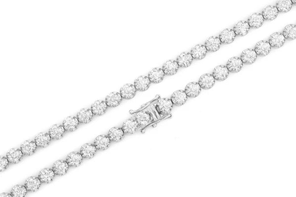 Erkals Jewellers 12pt Crown Set Diamond Tennis Necklace 18K Gold 14.00ctw