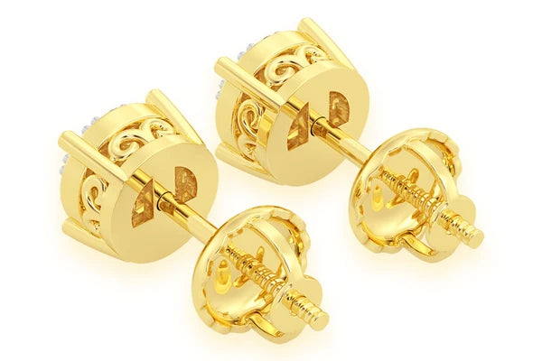 Erkals Jewellers Mosaic Stud Earrings 18K Gold 0.25ctw