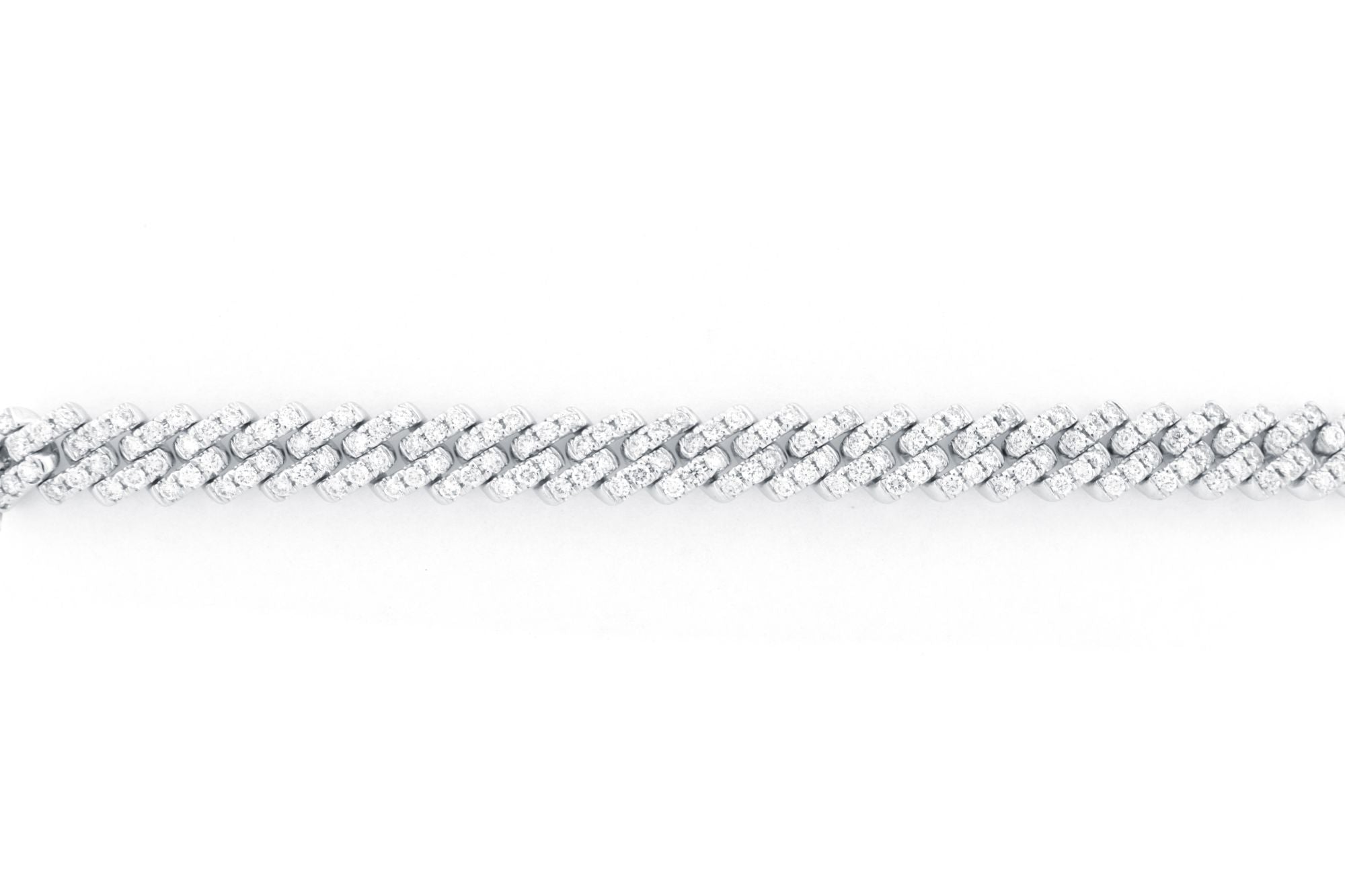 9B034 | 9ct White Cuban Link 2.88ct Diamond Set Bracelet