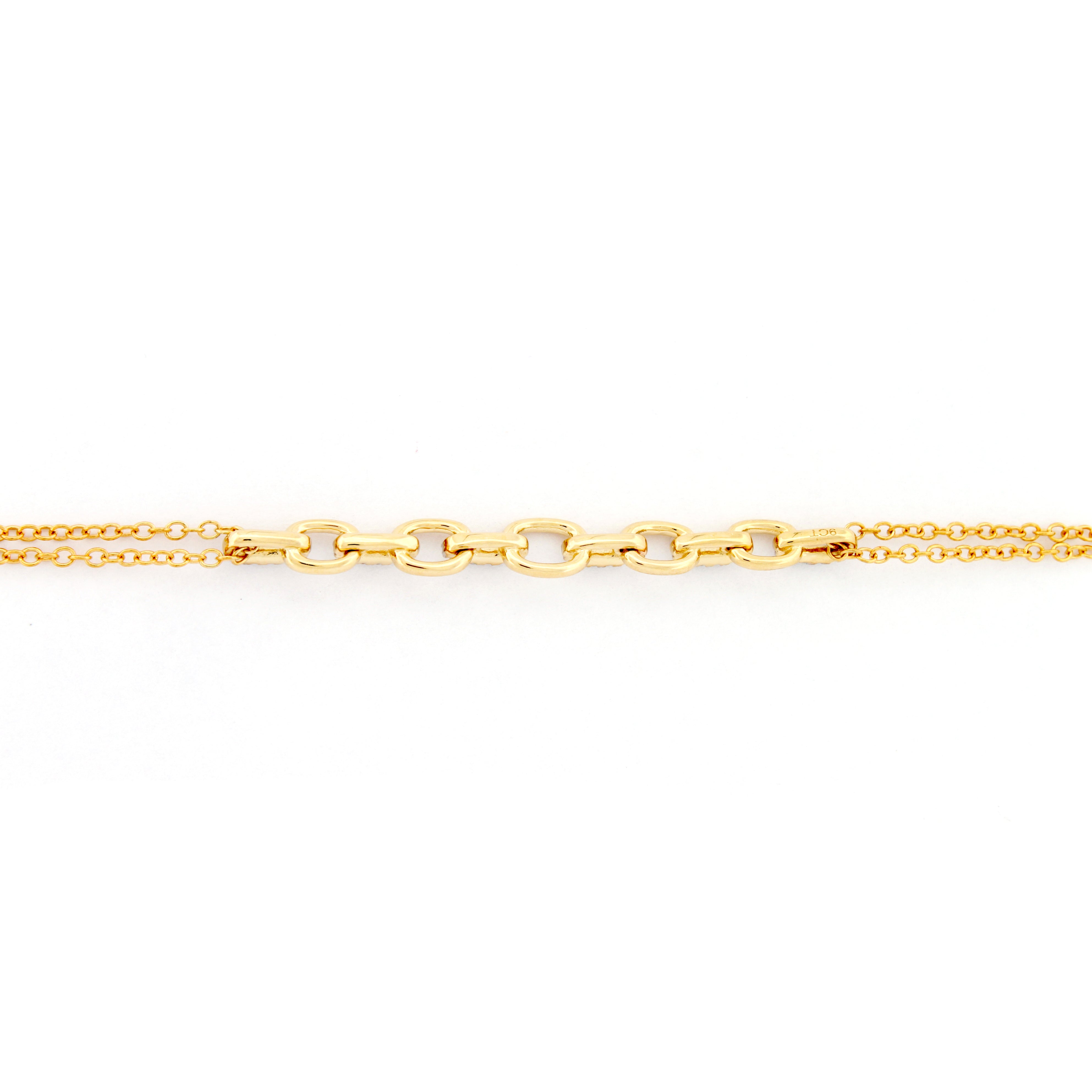 9ct Yellow 0.10ct Diamond Links Bracelet
