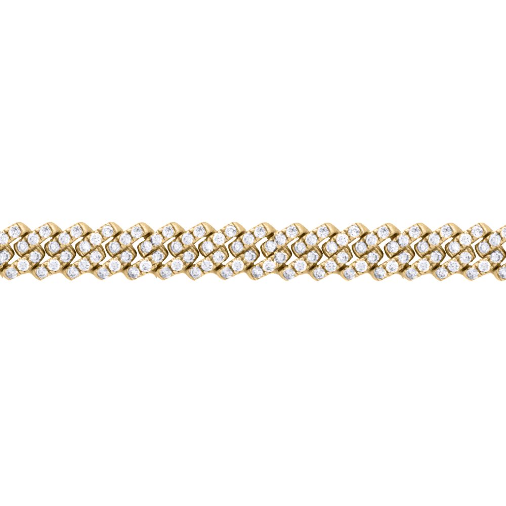 9B040 | 9ct Yellow Cuban Link 2.88ct Diamond Set Bracelet