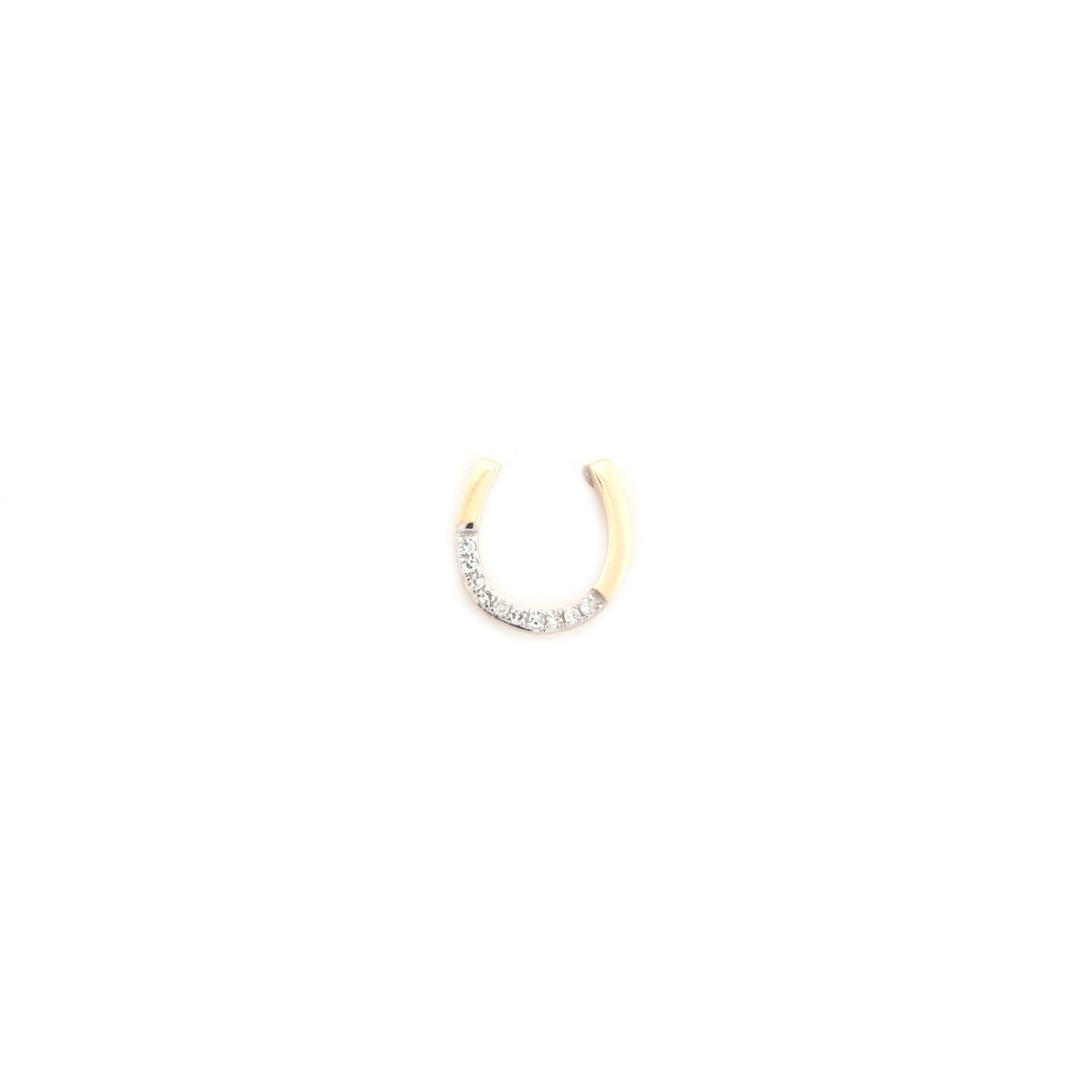 9ct Yellow Gold 0.05ct Diamond Horseshoe Earrings