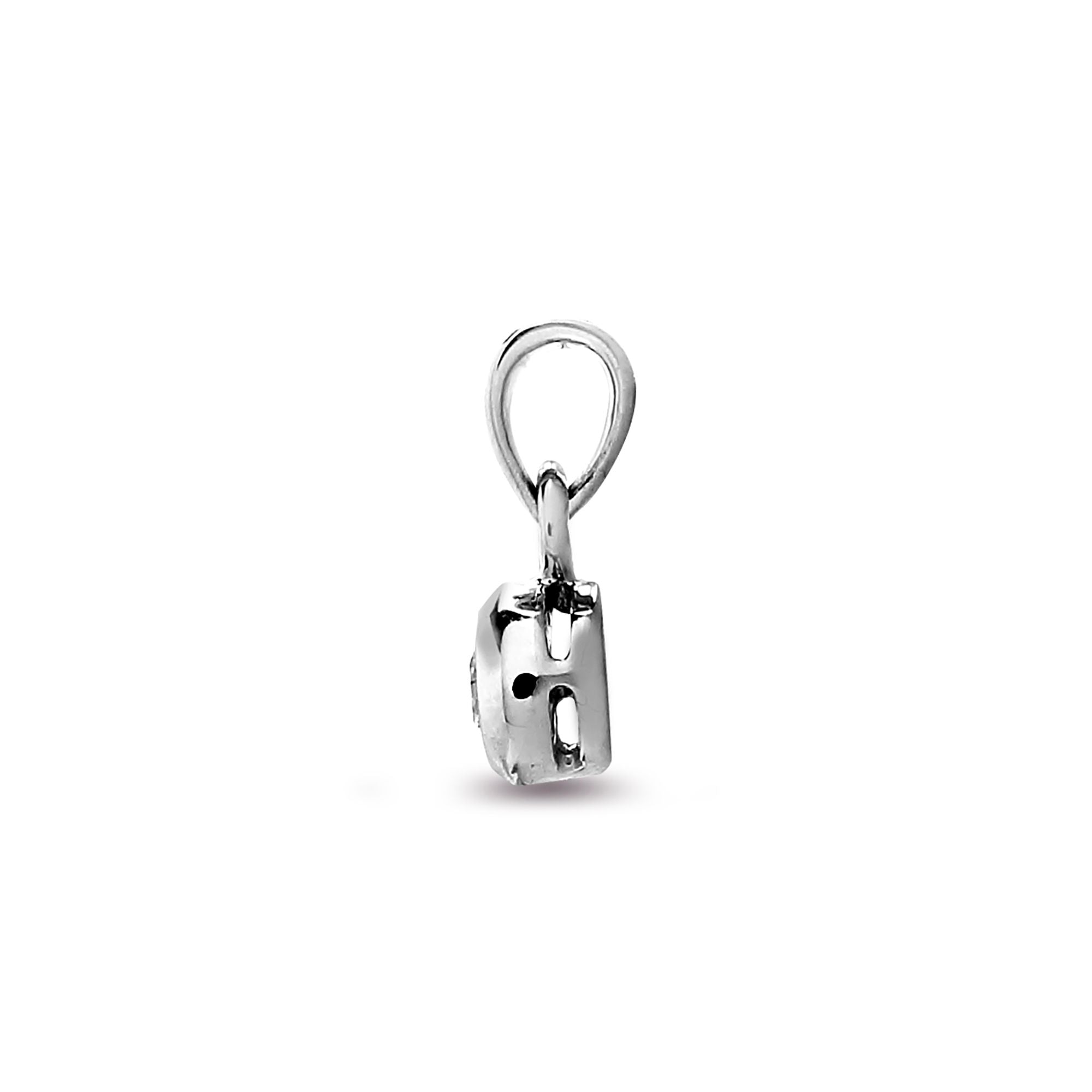 9P005-025 | 9ct White 25pts Rub over Pendant