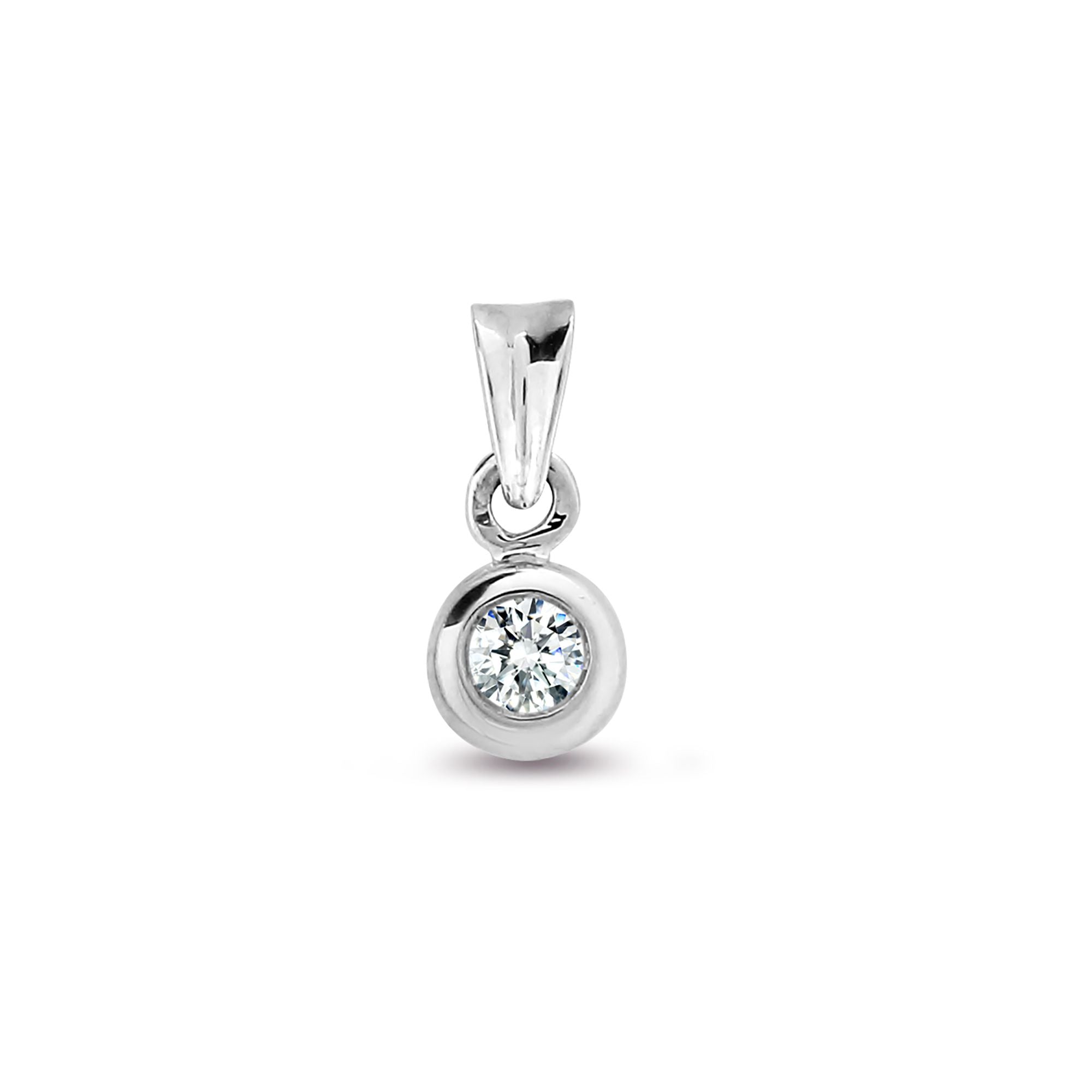 9P005-025 | 9ct White 25pts Rub over Pendant