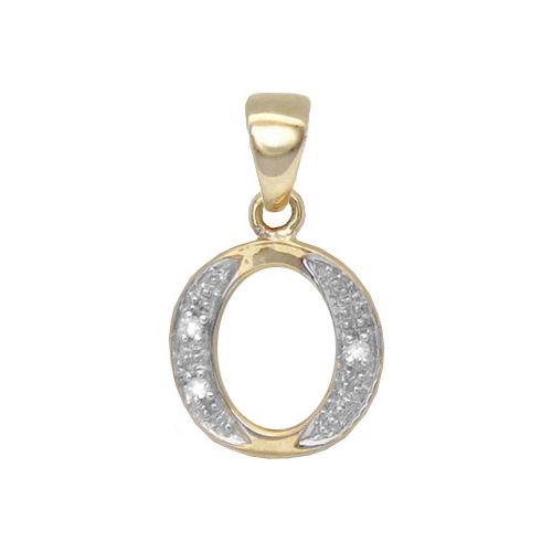 9P050-O | 9ct Yellow Gold Natural Diamond Set Initial Pendant -Initial O