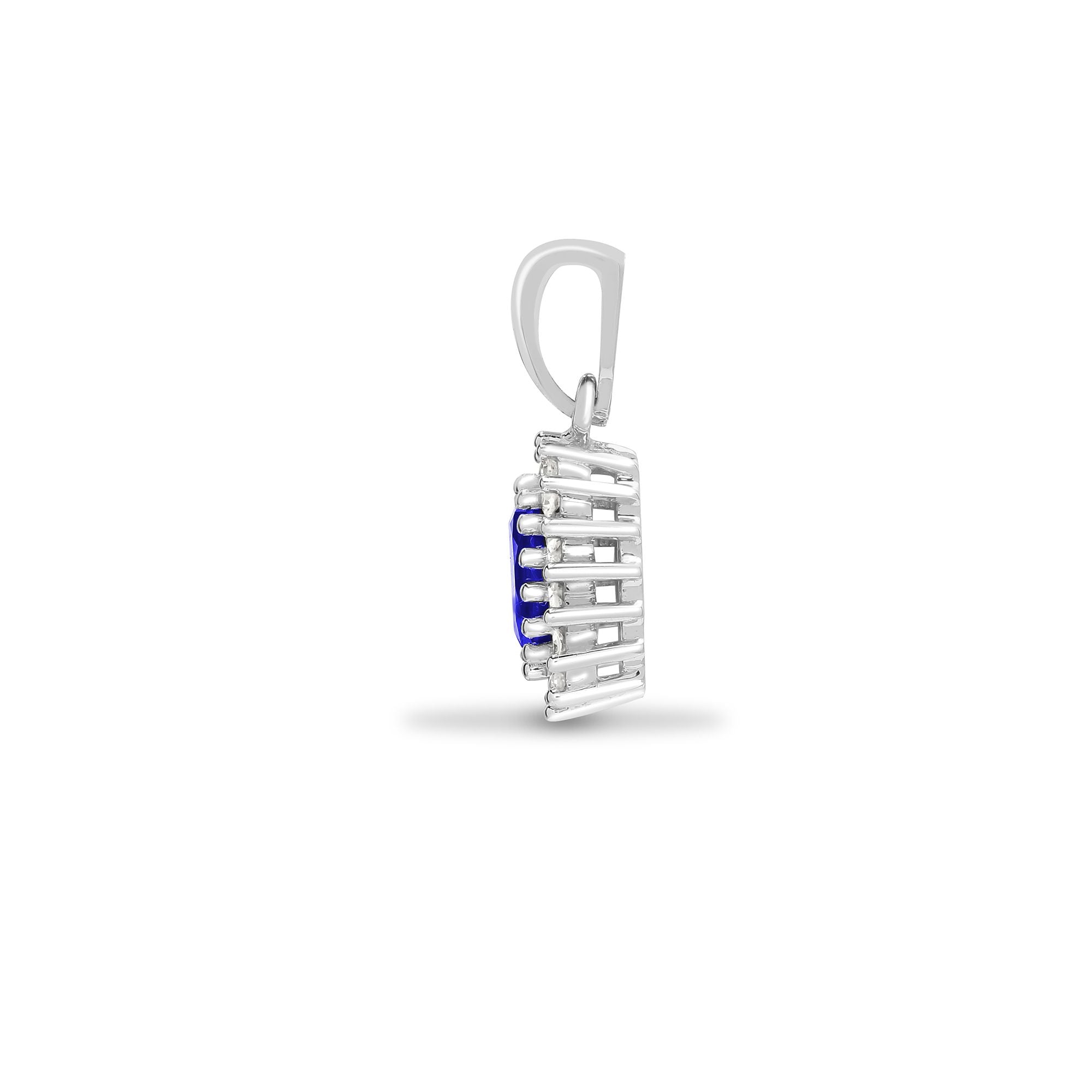 9P065 | 9ct White Gold Natural Diamond And Tanzanite Pendant