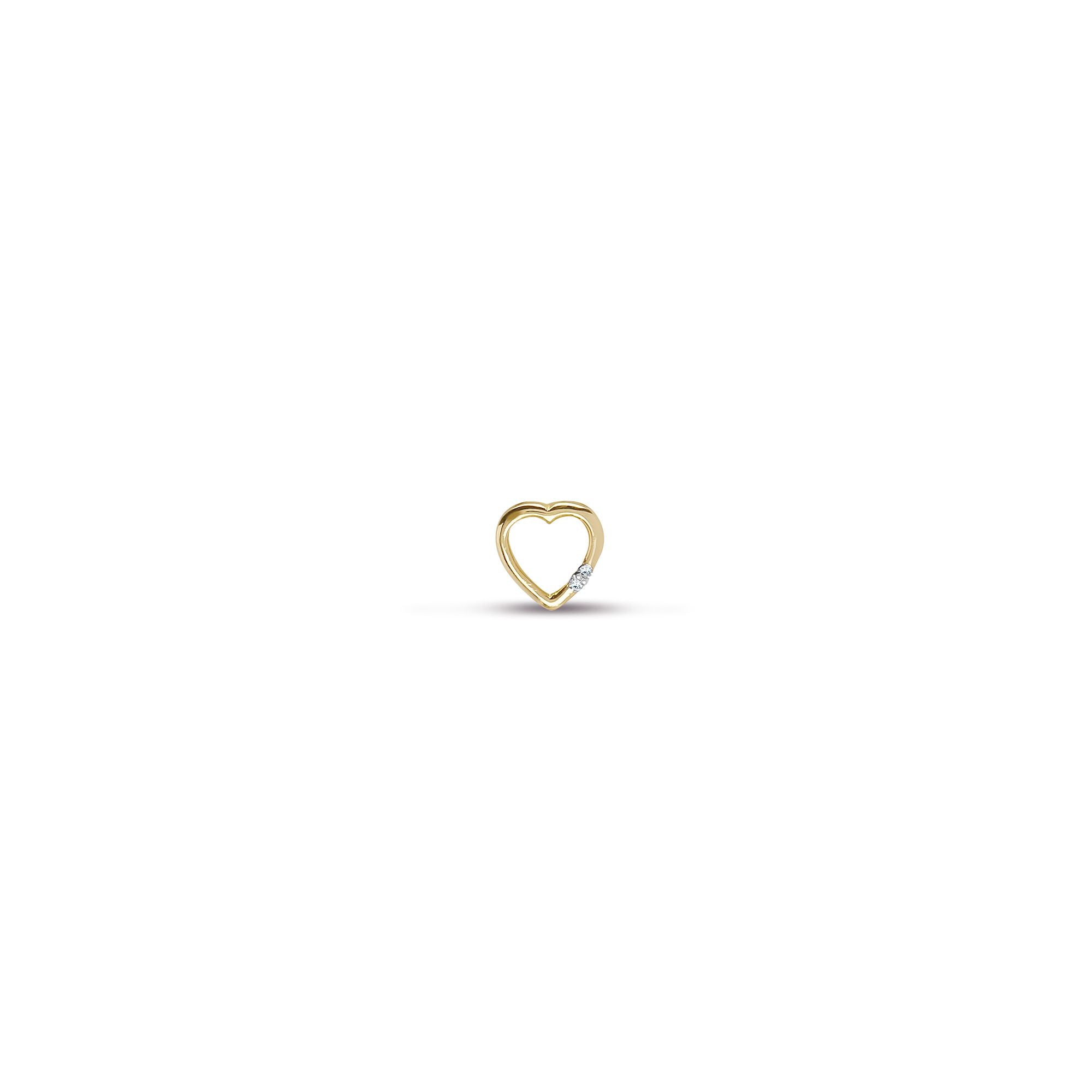 9P078 | 9ct Yellow Gold Natural Diamond Heart Pendant