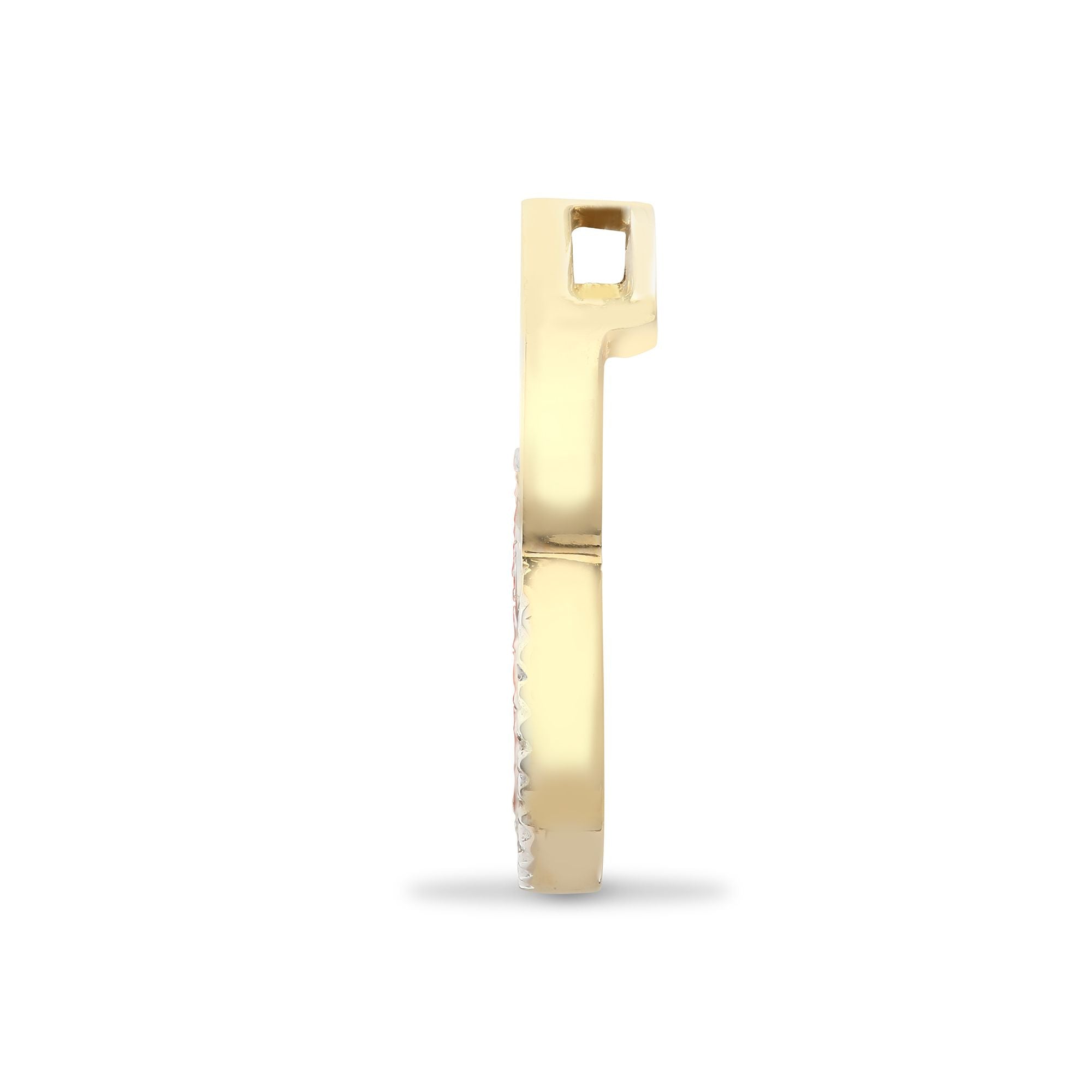 9ct Yellow 0.10ct Natural Diamond 2 Circle Pendant