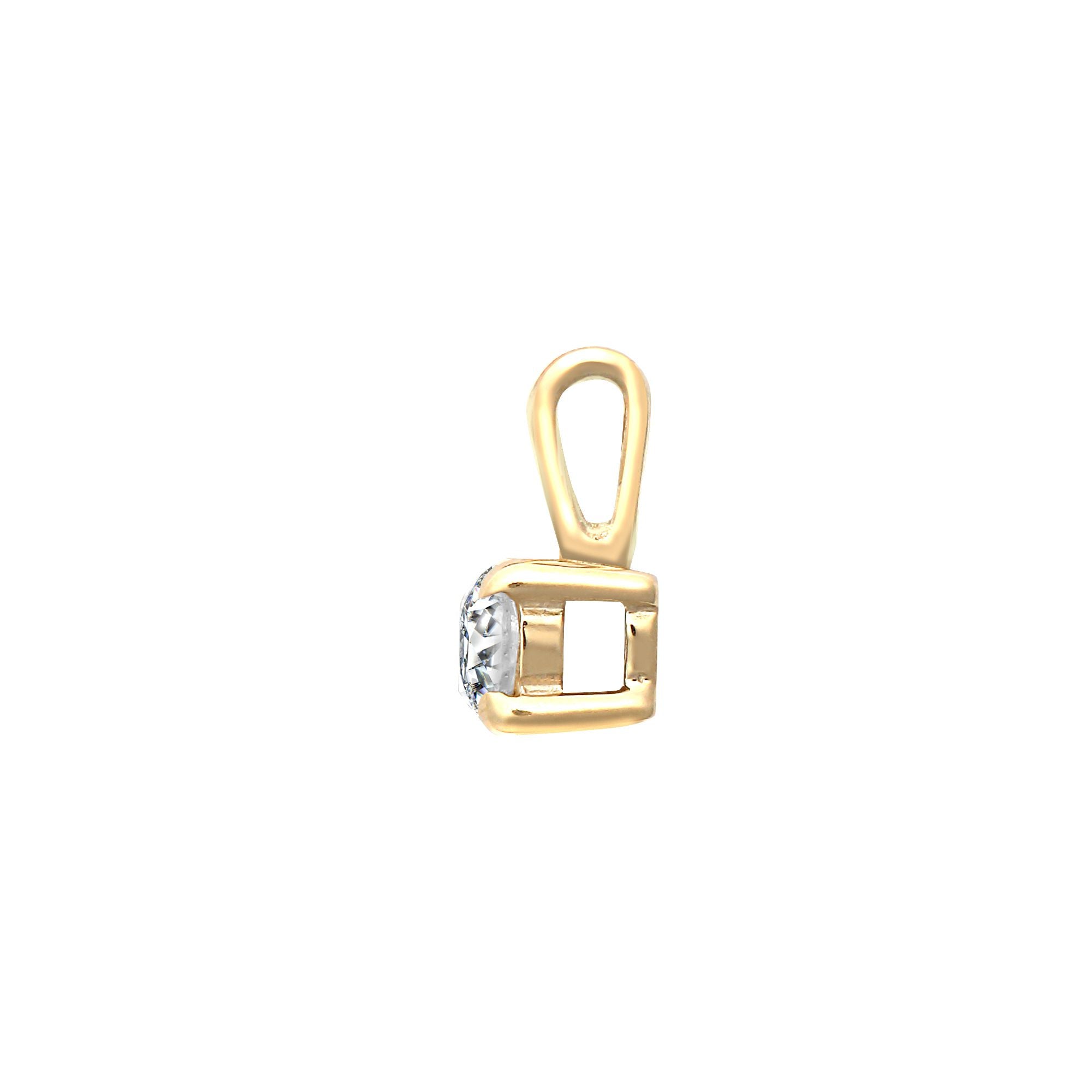 9P160-010 | 9ct Yellow 0.10ct 4 Claw Natural Diamond Solitaire Pendant