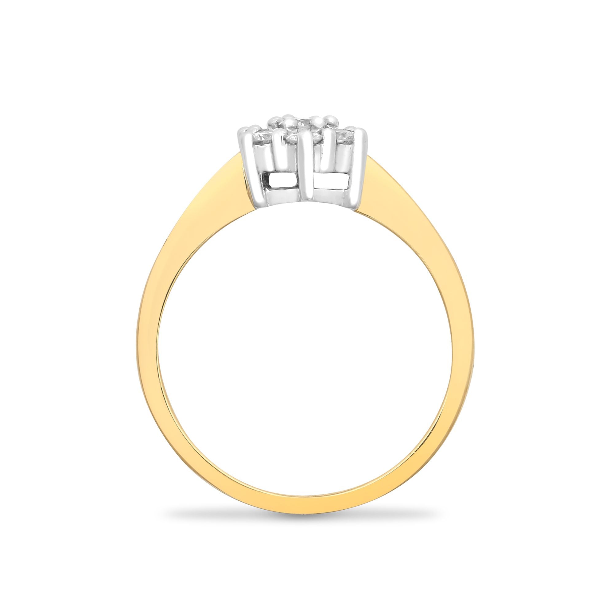 9R015 | 9ct Yellow Gold Natural Diamond Cluster Ring