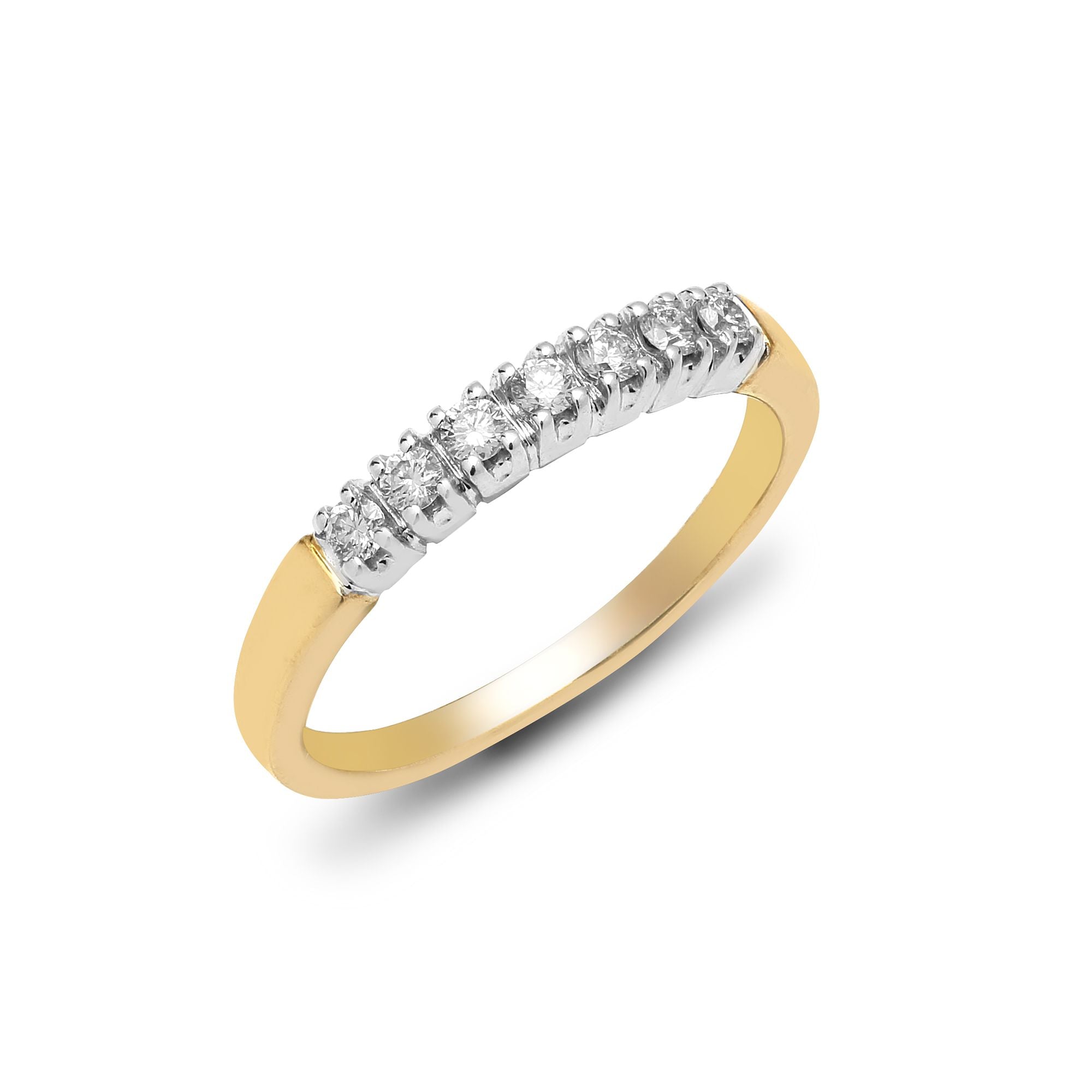 9R018 | 9ct Yellow Gold Natural Diamond 7 Stone Half Eternity Ring