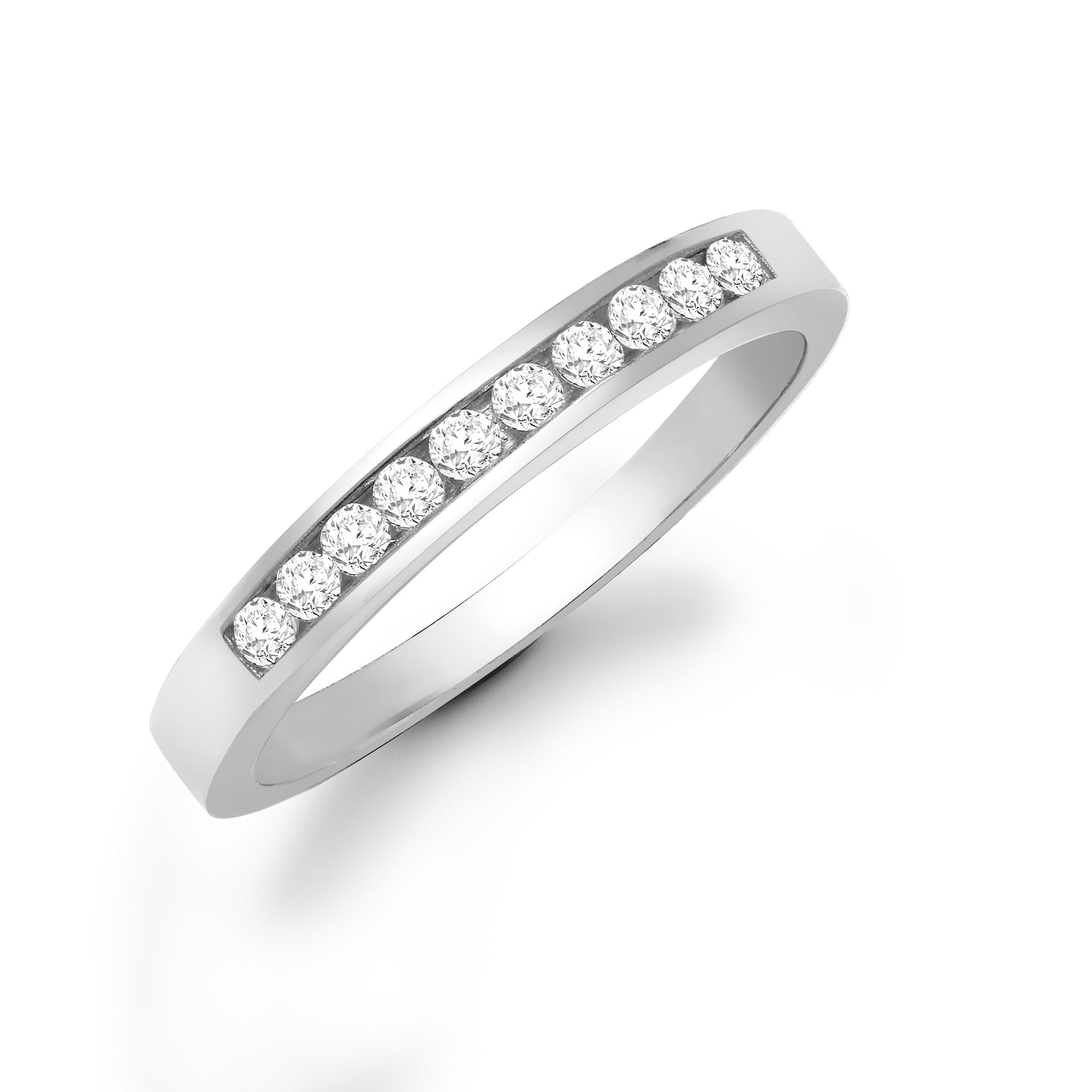 9R028 | 9ct White Gold Natural Diamond Half Eternity Ring