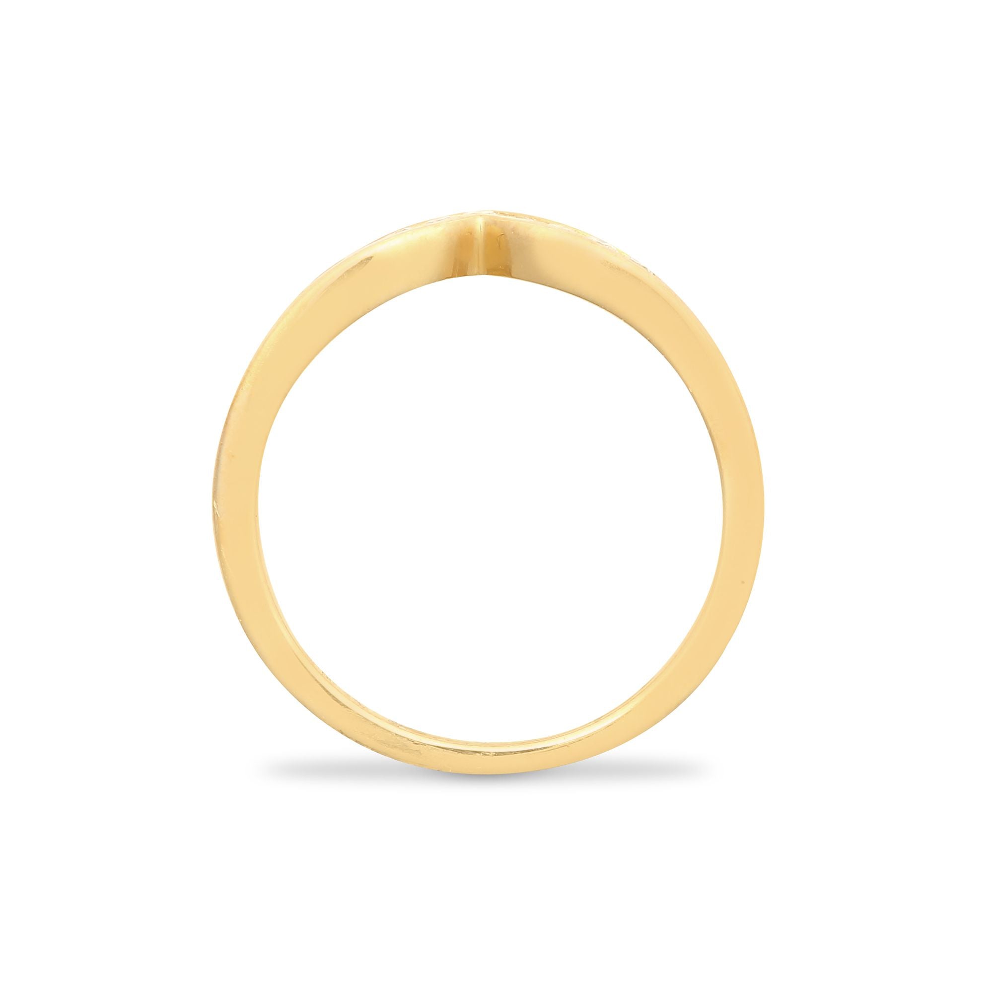 9R043 | 9ct Yellow Gold Natural Diamond Wishbone Ring